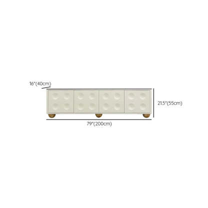 White Stone Shelf Cabinet Long TV Stand