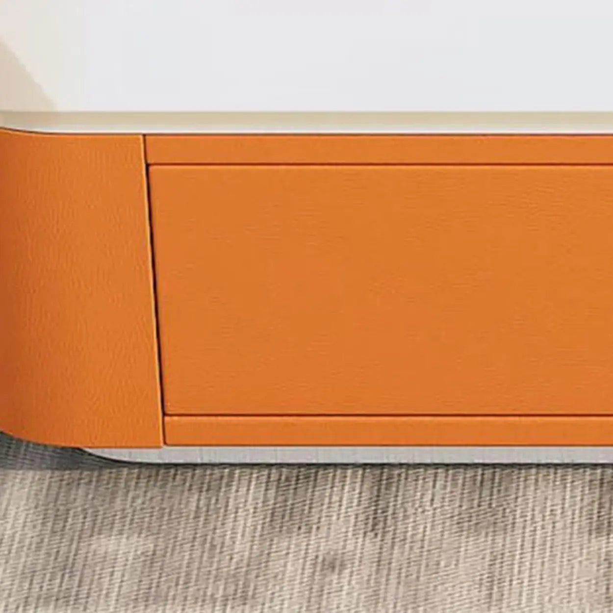 White Stone Rectangular Block-Base Coffee Table with Drawers — Grey