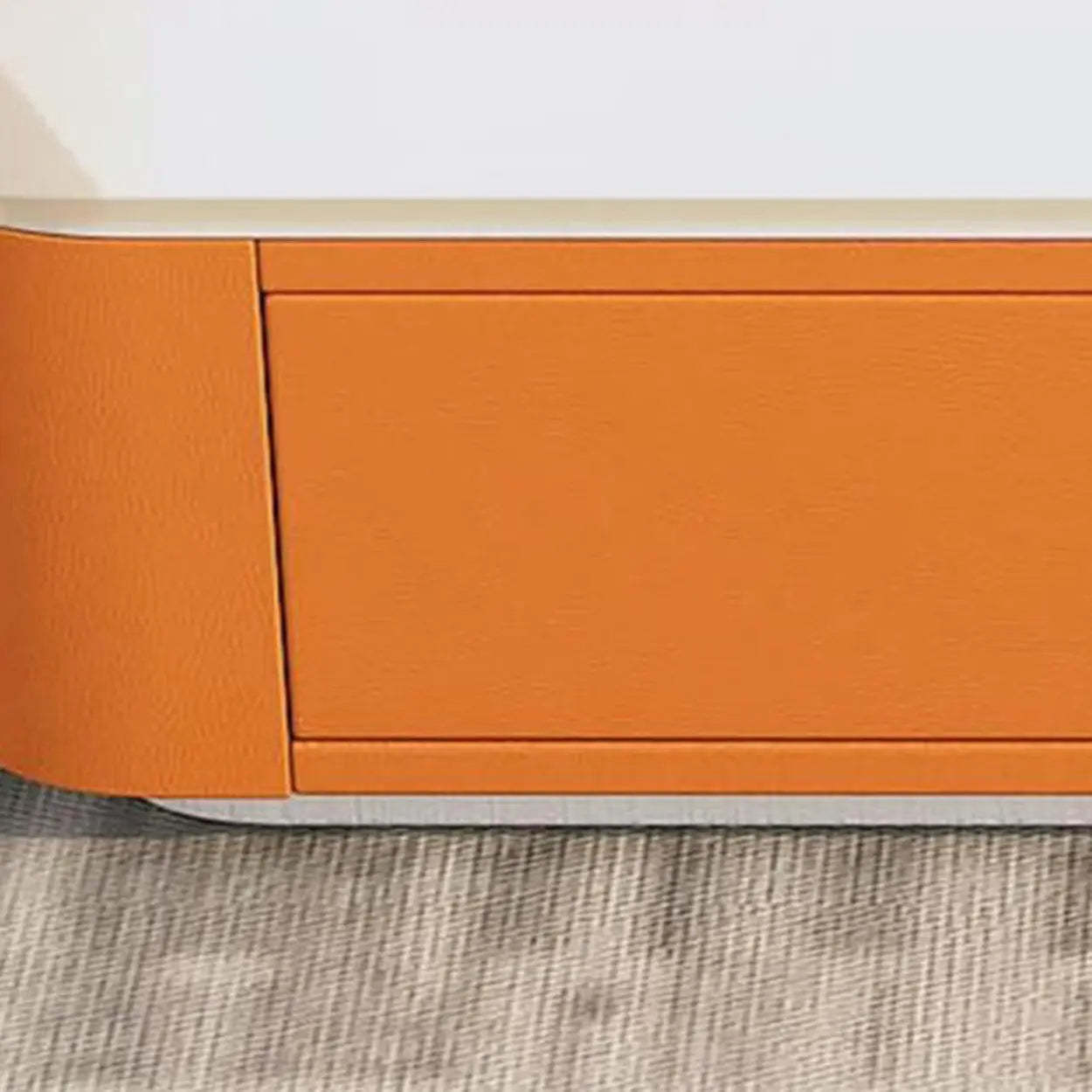 White Stone Rectangular Block-Base Coffee Table with Drawers — Grey