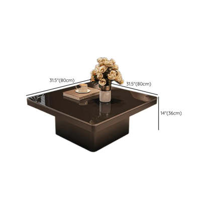 Square Stone-Top Metal Coffee Table