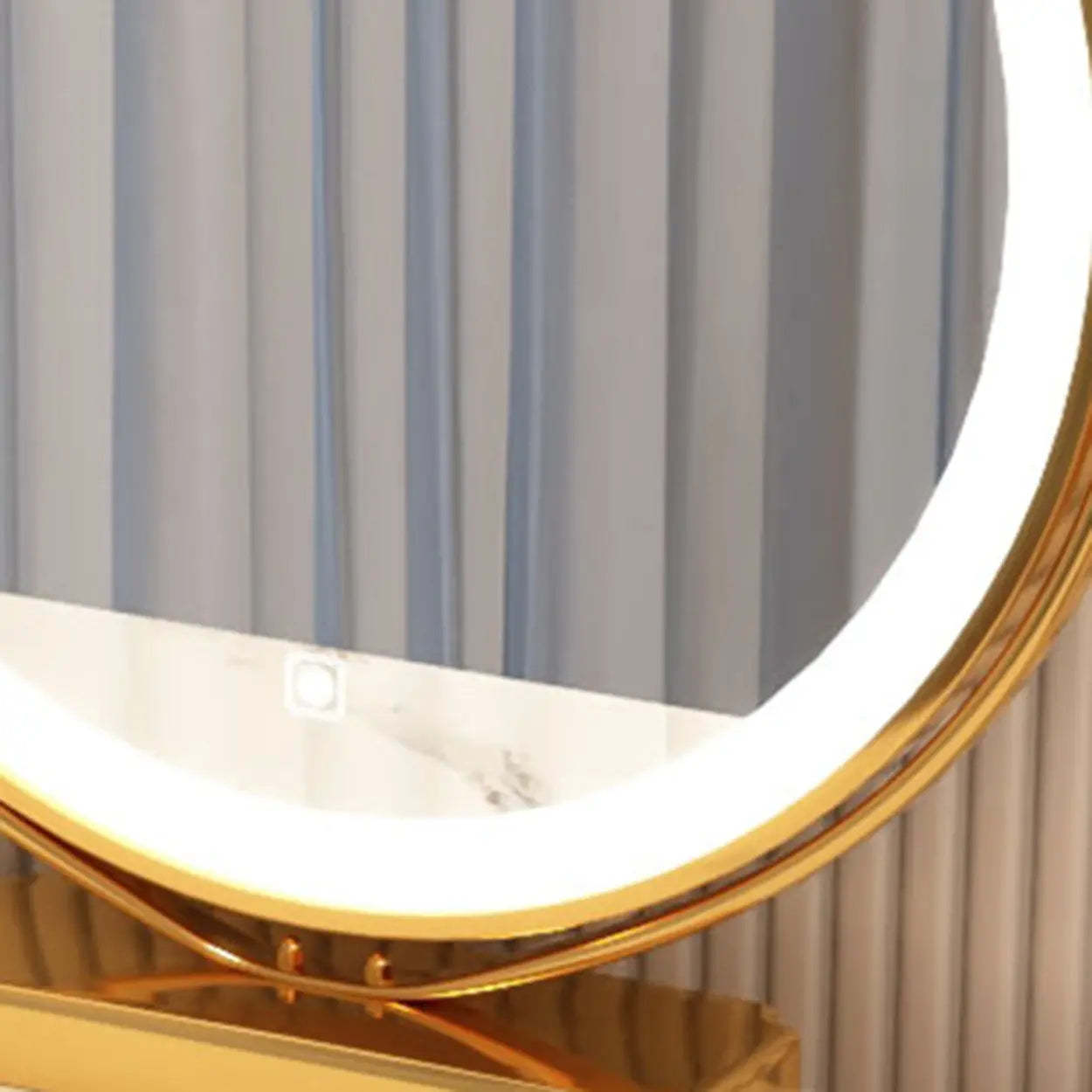 White Stone Wood Vanity with Drawers Mirror