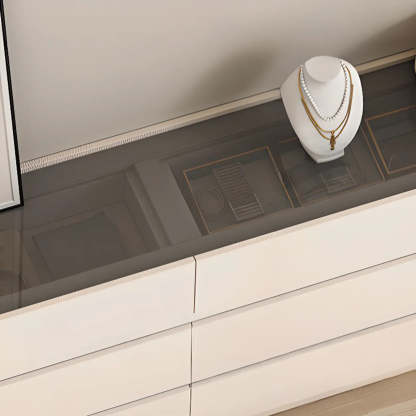 White Pedestal Entrance Console Table with Drawer