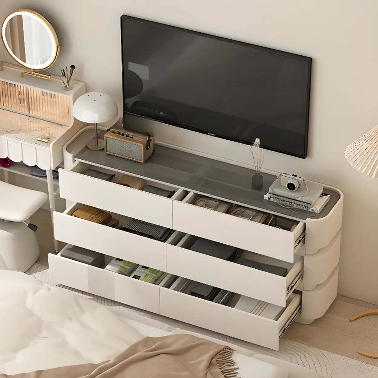 White Pedestal Entrance Console Table with Drawer — White