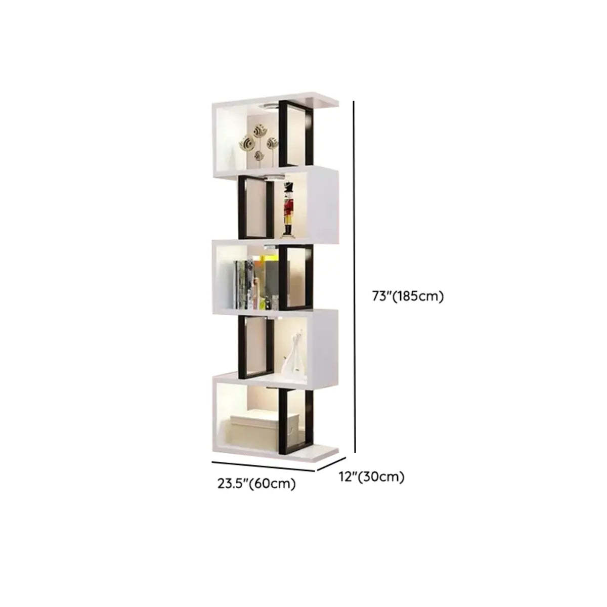 White Stylish Alloy Open Etagere Bookshelf