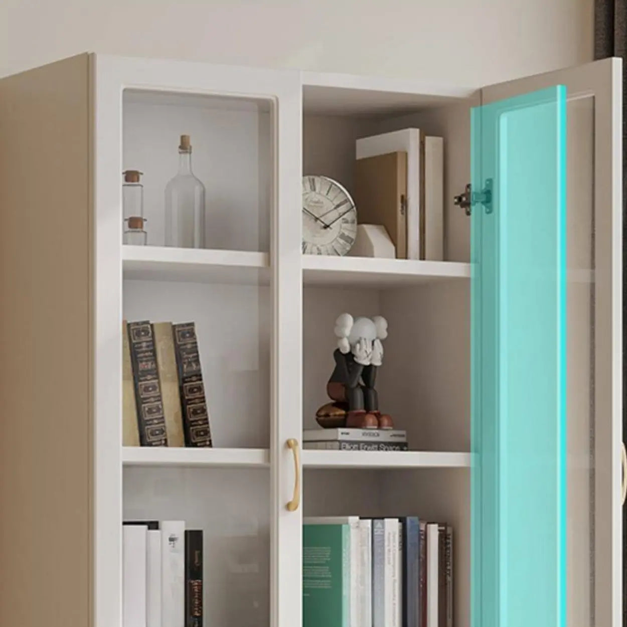 White Tall Freestanding Glass Display Cabinet — 2