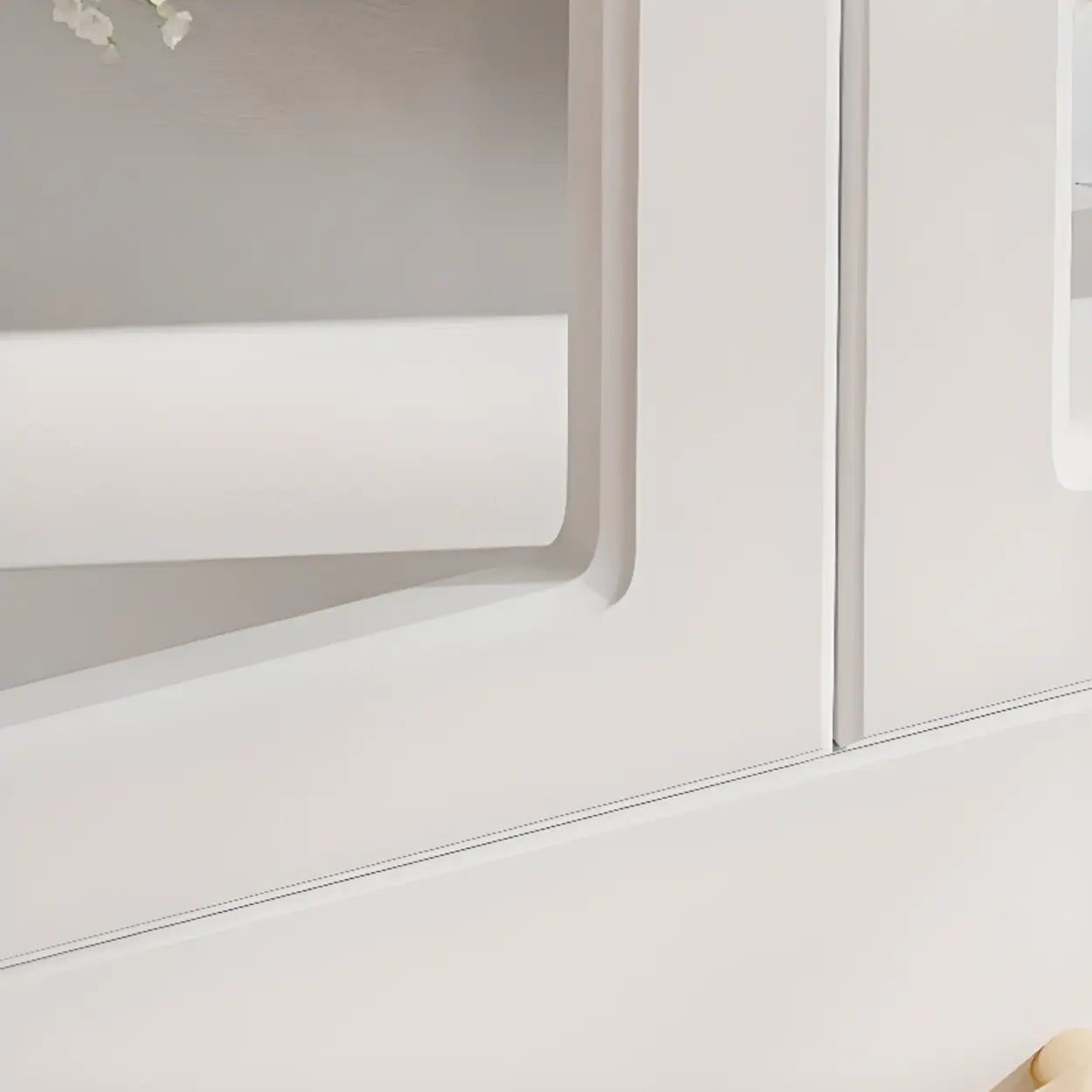 White Tall Freestanding Glass Display Cabinet