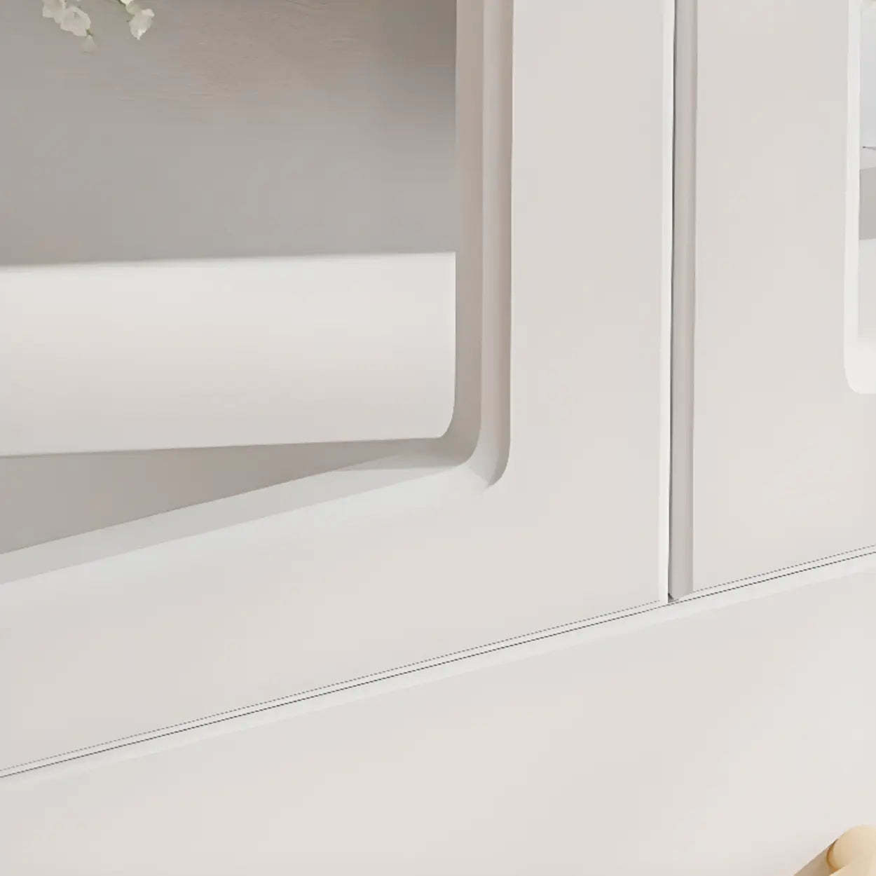 White Tall Freestanding Glass Display Cabinet