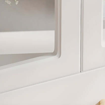 White Tall Freestanding Glass Display Cabinet