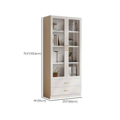 White Tall Freestanding Glass Display Cabinet