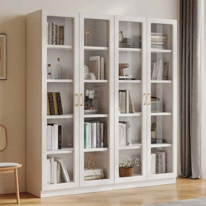 White Tall Freestanding Glass Display Cabinet — 2