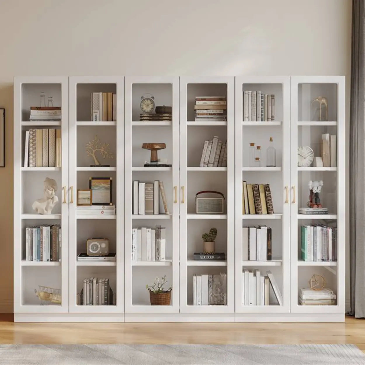 White Tall Freestanding Glass Display Cabinet — 2