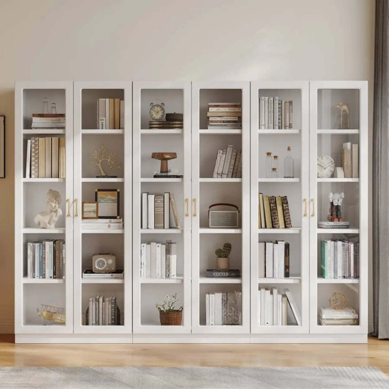 White Tall Freestanding Glass Display Cabinet — 2