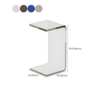 Acrylic C-Shaped Square Side Table — Clear-Blue / 1