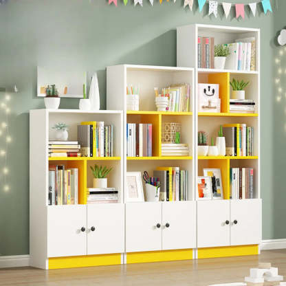 White Vertical Modern Rectangular Bookcase — White