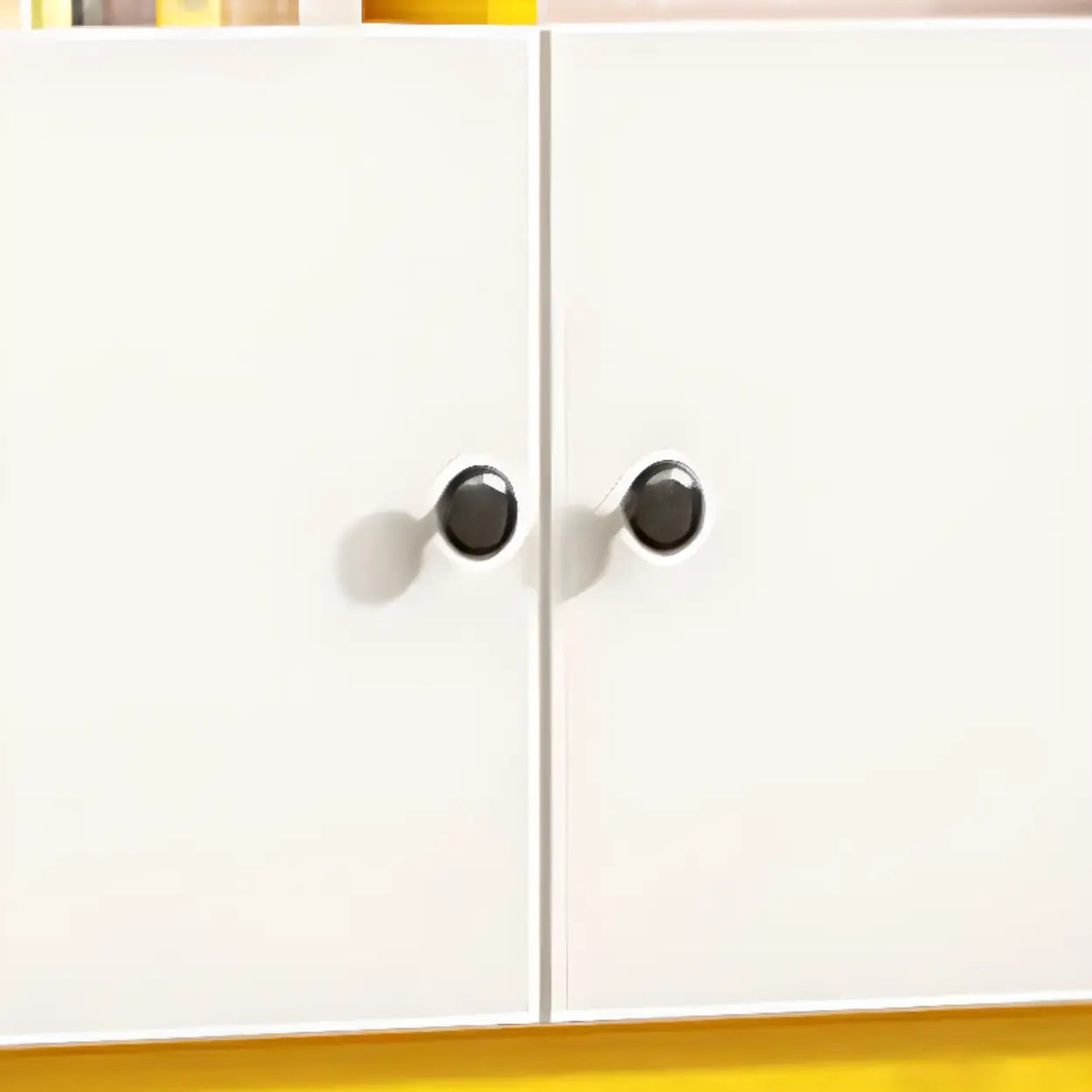 White Vertical Modern Rectangular Bookcase — Gray & White
