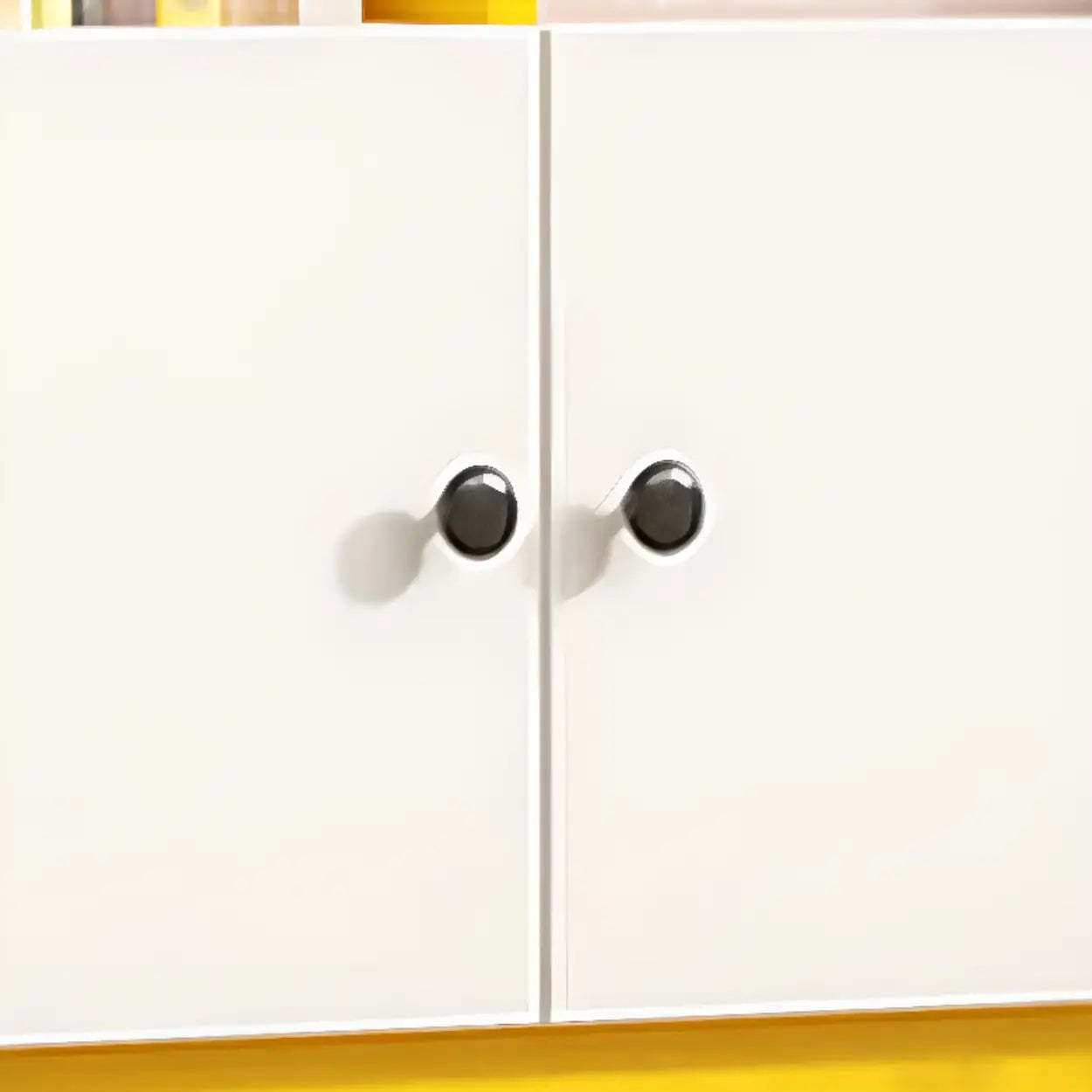 White Vertical Modern Rectangular Bookcase — Gray & White
