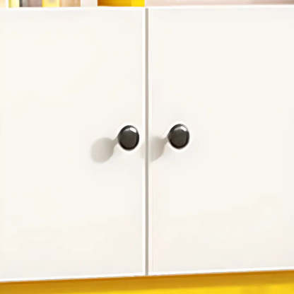 White Vertical Modern Rectangular Bookcase — Gray & White
