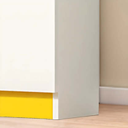 White Vertical Modern Rectangular Bookcase — Light Walnut/ White