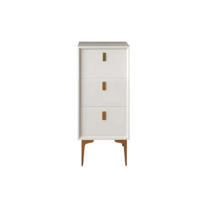 White Vertical Wood Semainier Dresser