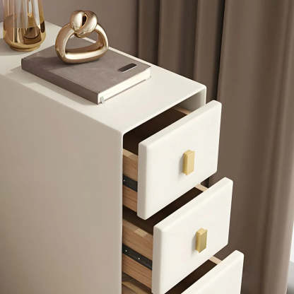 White Vertical Wood Semainier Dresser
