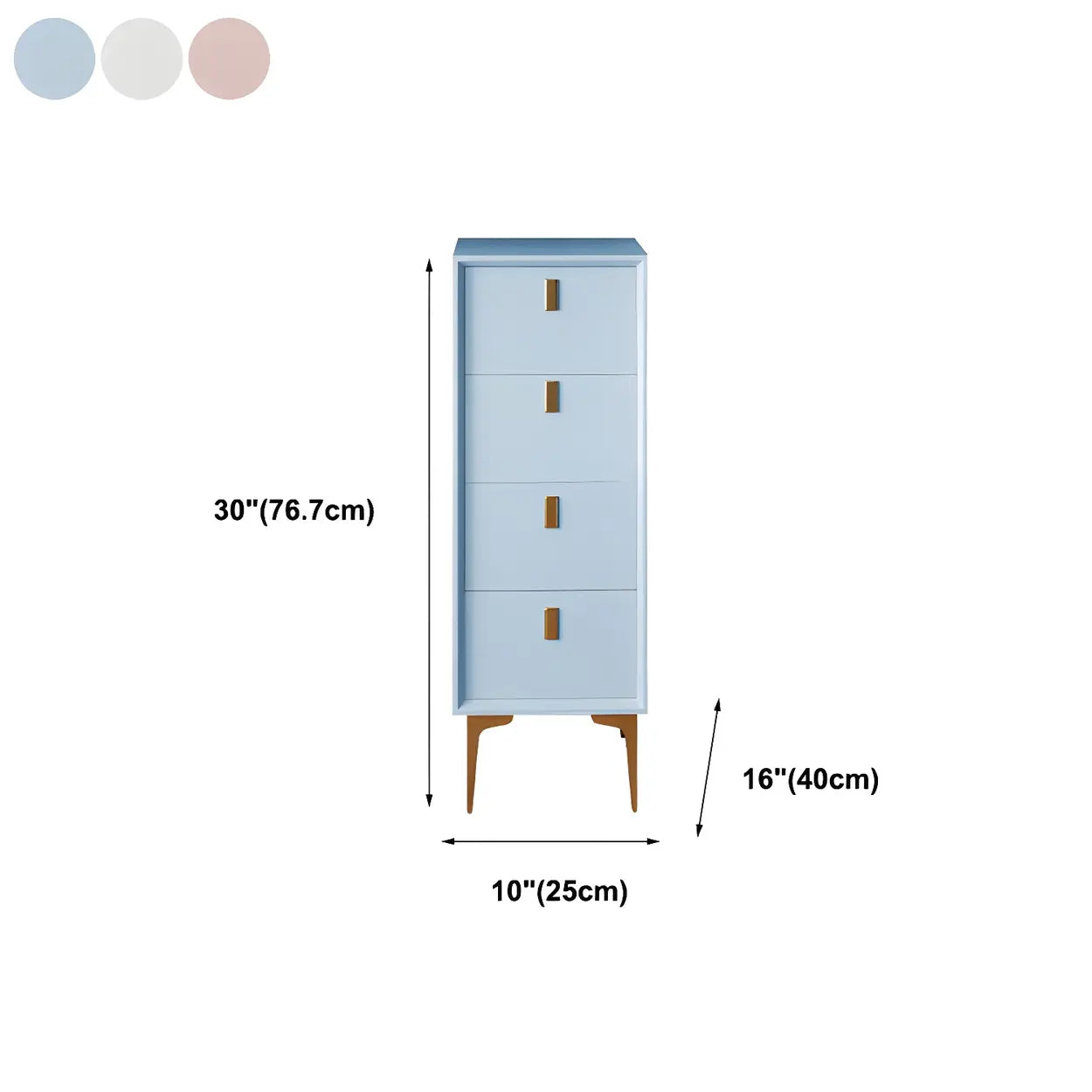 White Vertical Wood Semainier Dresser
