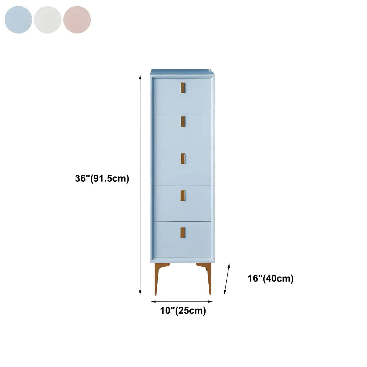 White Vertical Wood Semainier Dresser
