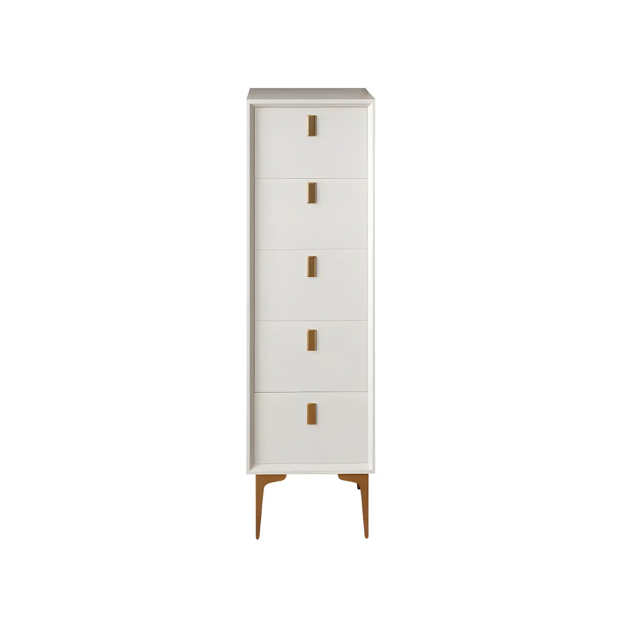 White Vertical Wood Semainier Dresser — Pink