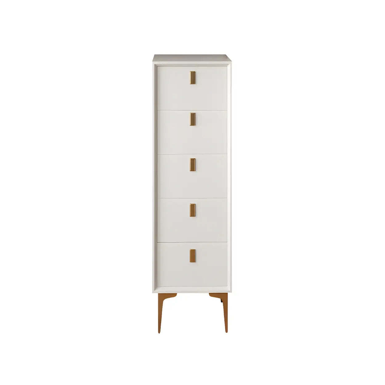 White Vertical Wood Semainier Dresser — Pink