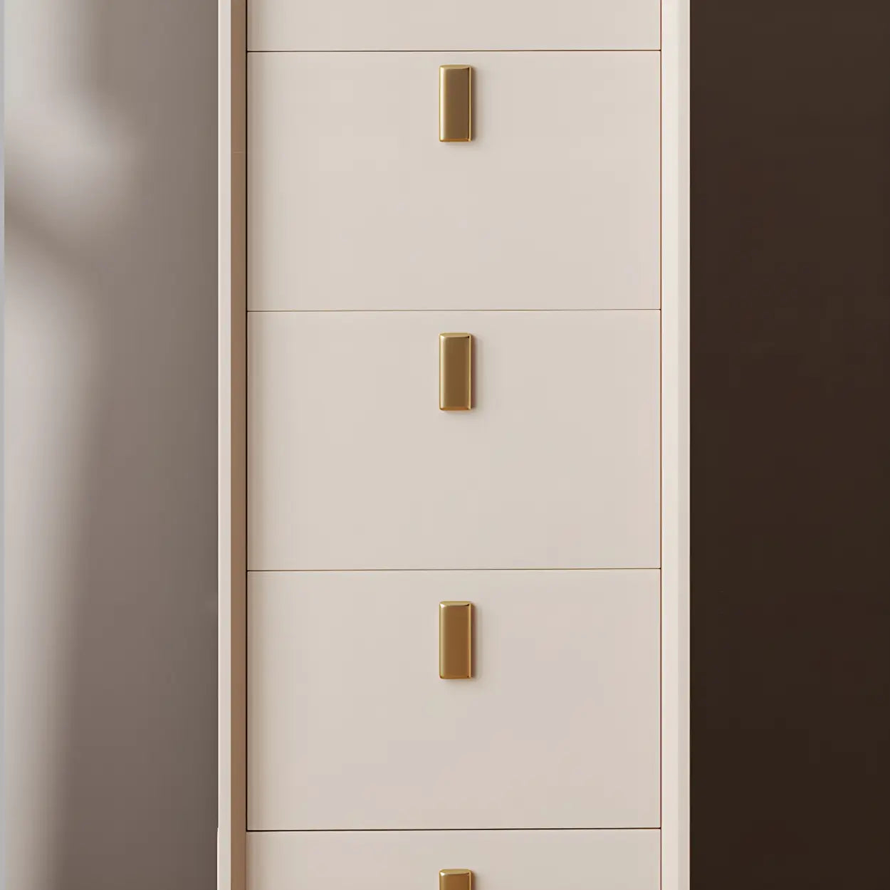 White Vertical Wood Semainier Dresser — Blue