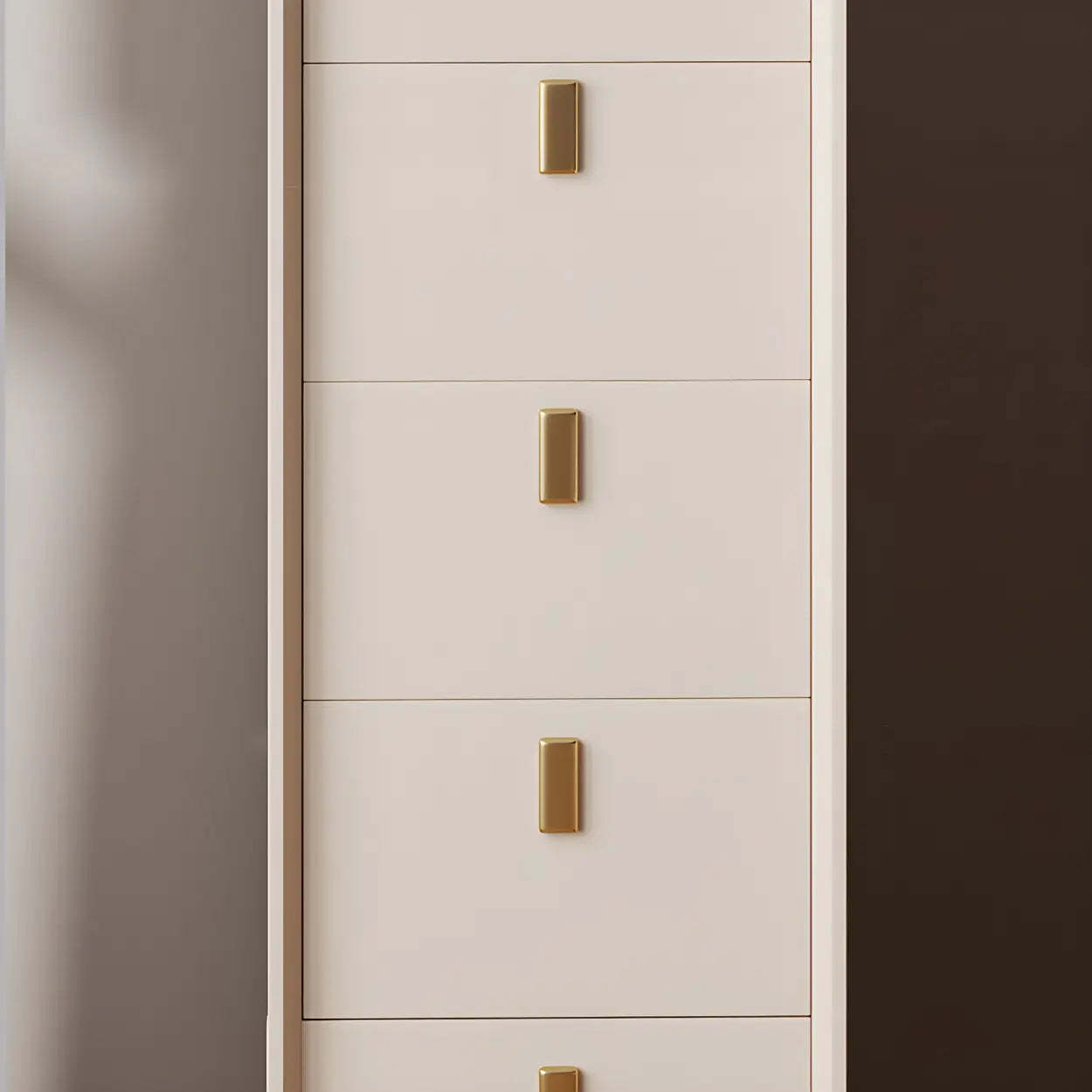 White Vertical Wood Semainier Dresser — Blue