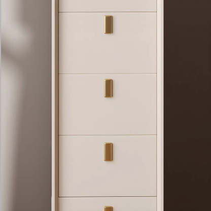White Vertical Wood Semainier Dresser — Blue