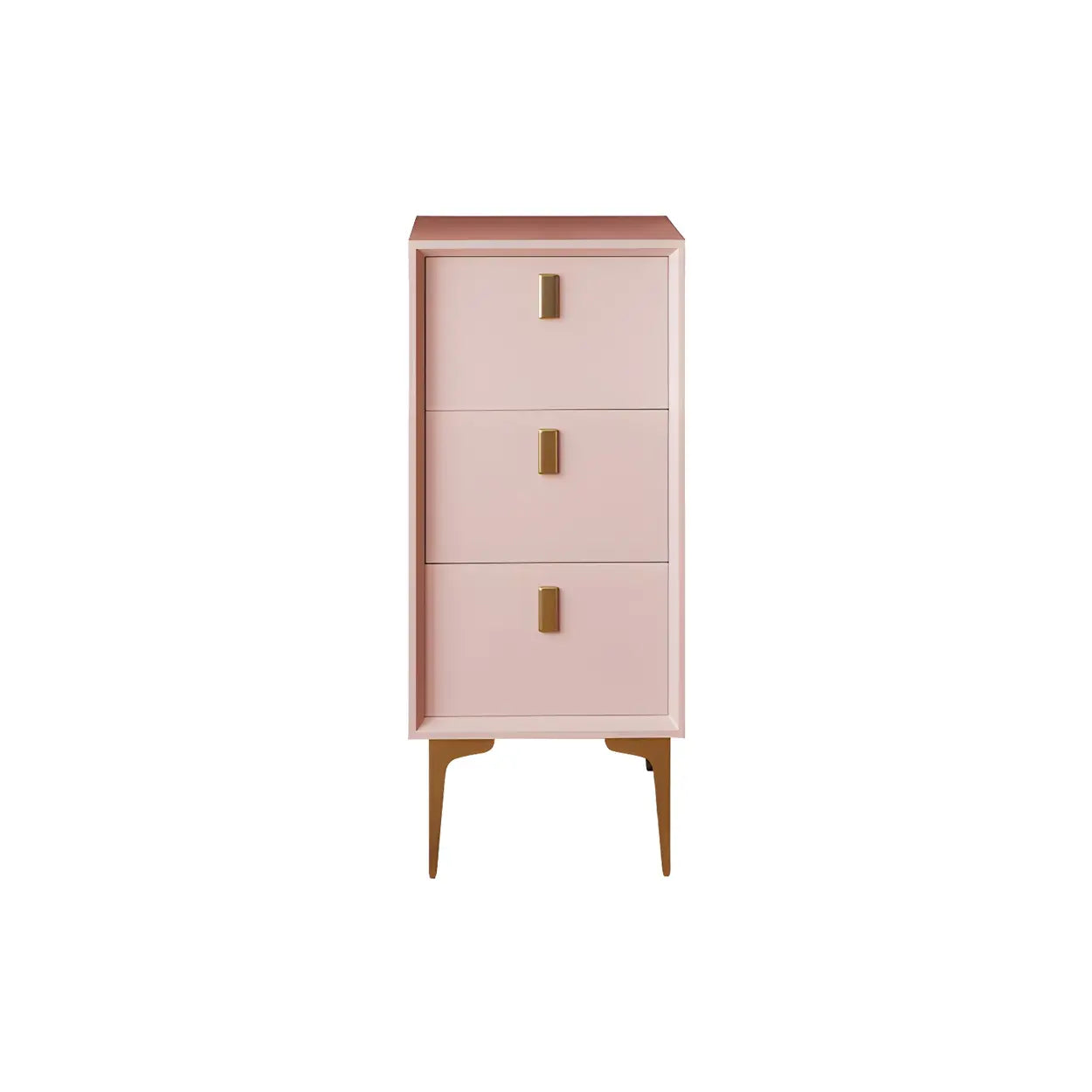 White Vertical Wood Semainier Dresser — Pink