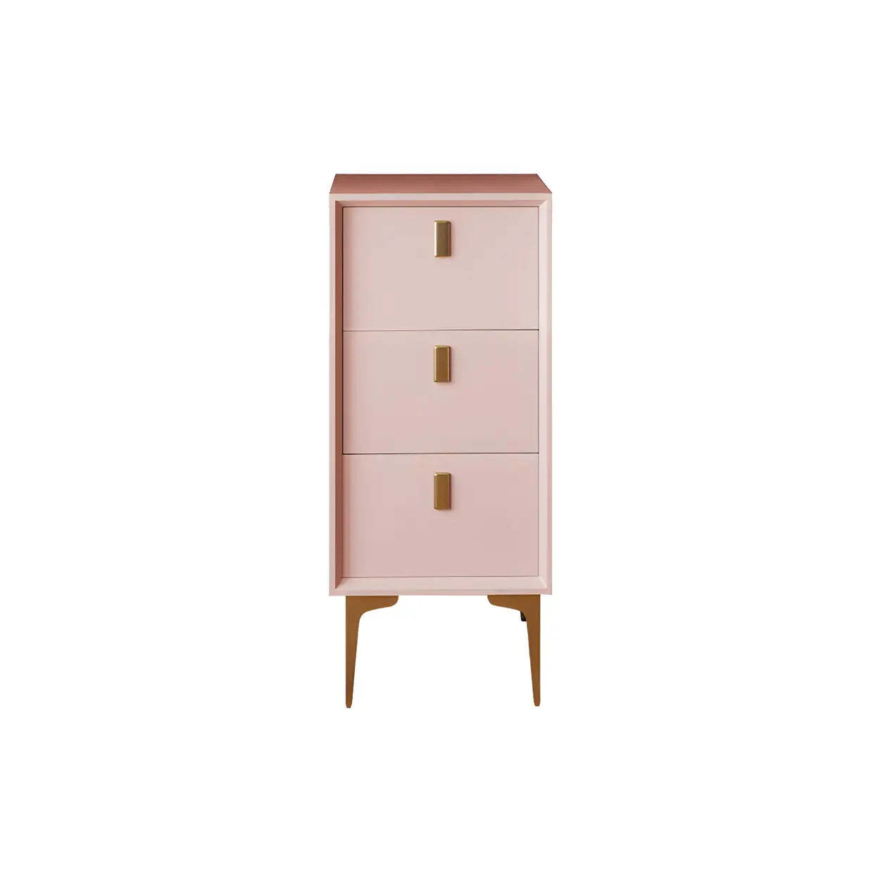 White Vertical Wood Semainier Dresser — Pink