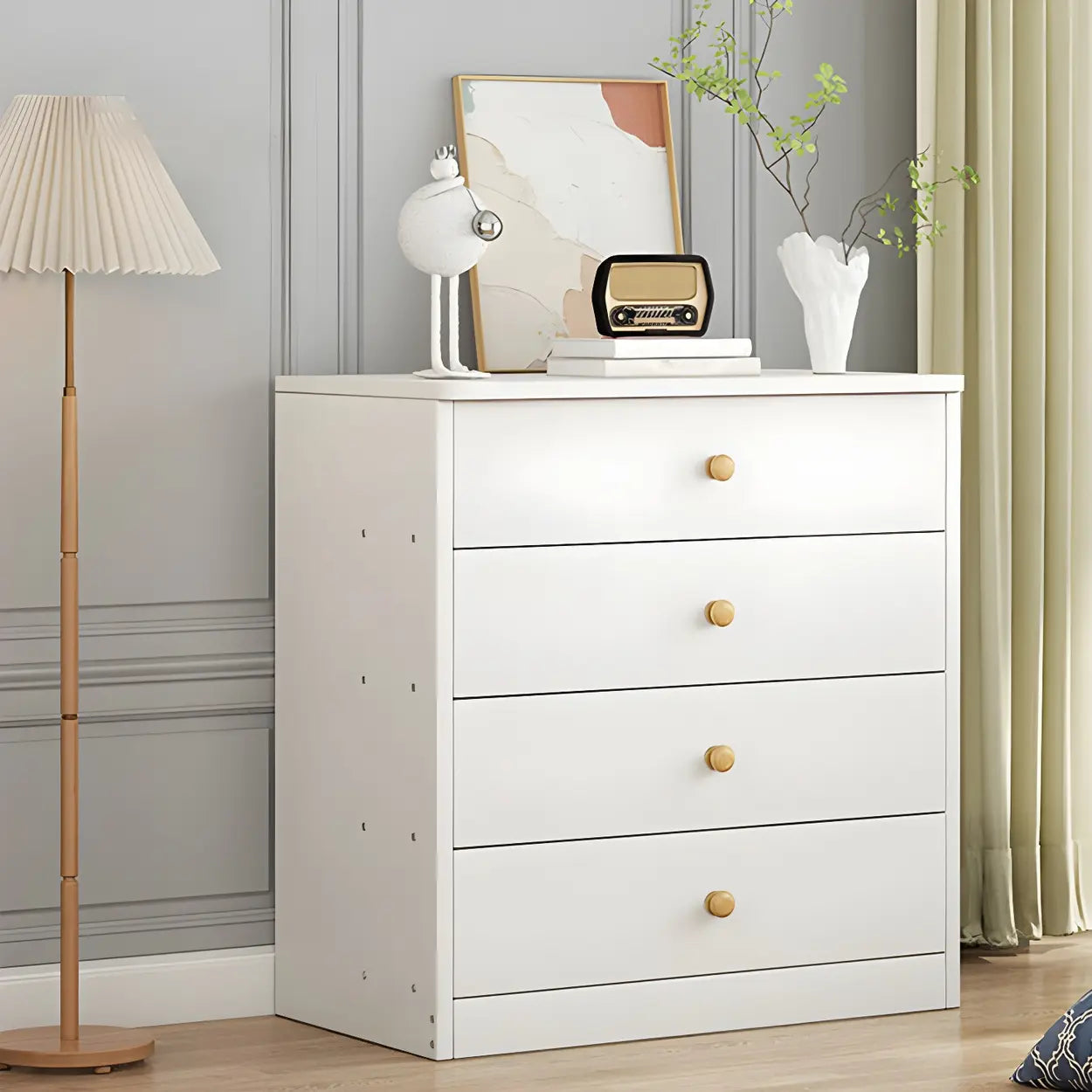 Vertical Wood Dresser with Multiple Drawers