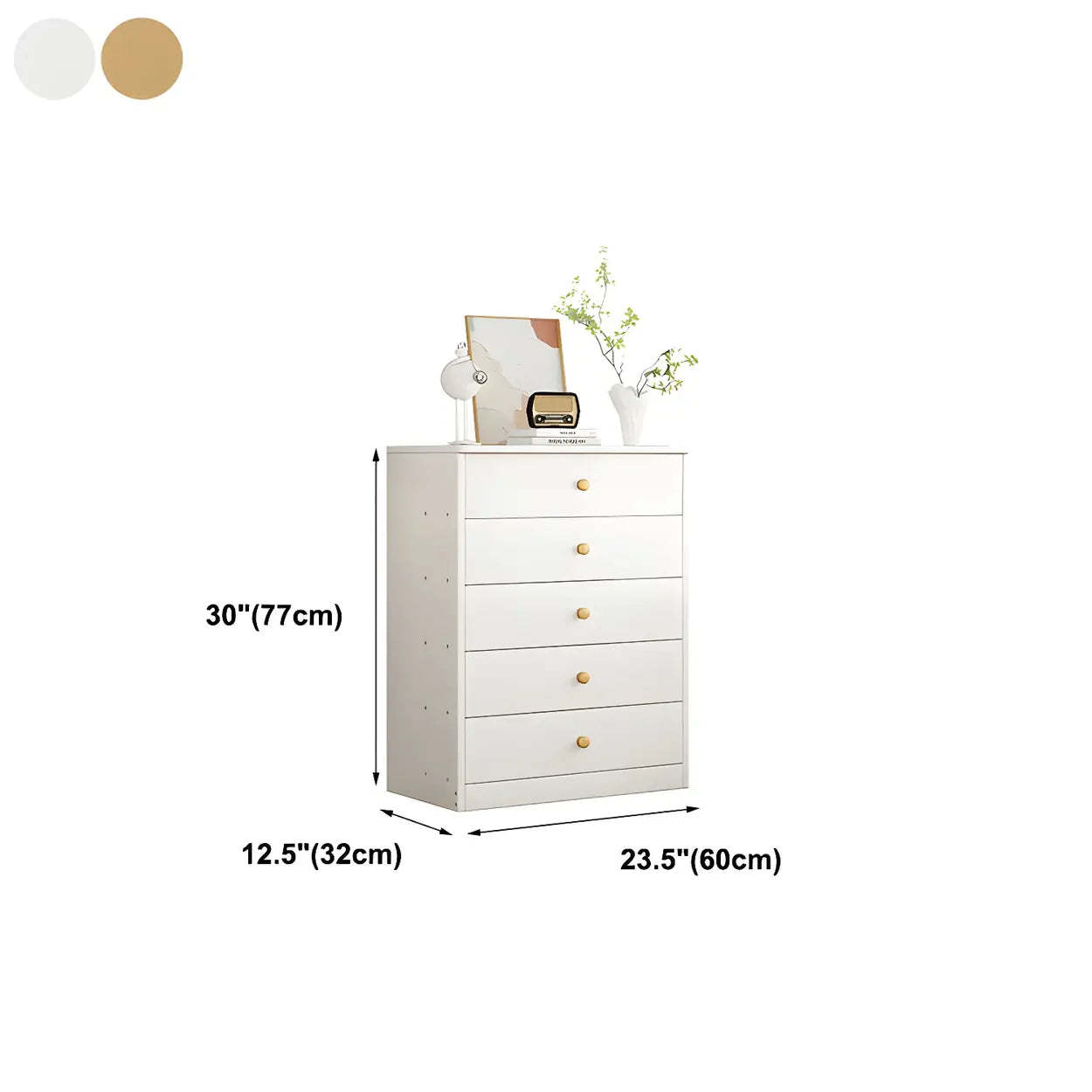 Vertical Wood Dresser with Multiple Drawers