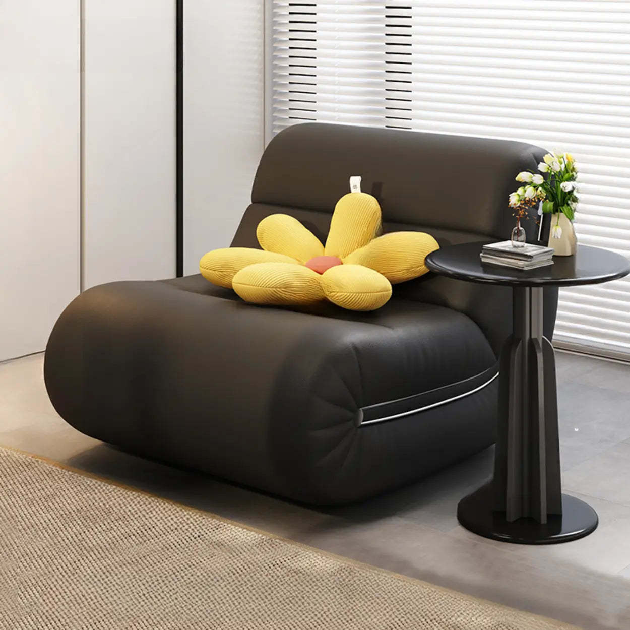 White Waterproof Upholstered Rocking Chair — White / Latex