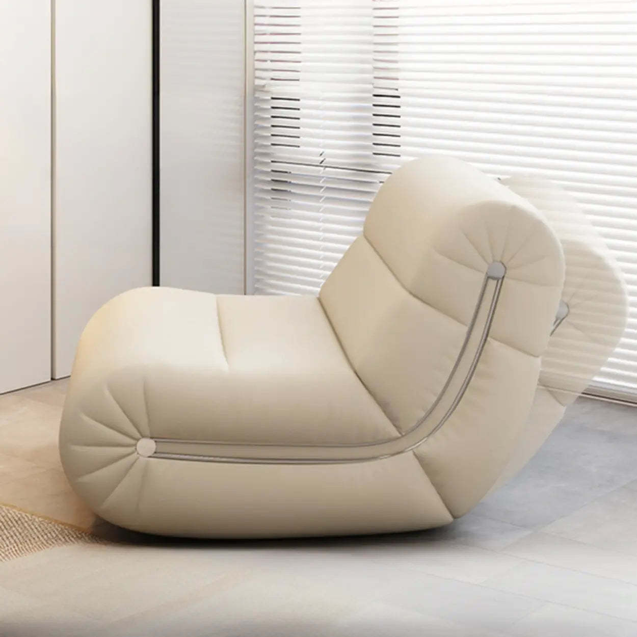 White Waterproof Upholstered Rocking Chair — Coffee / Sponge