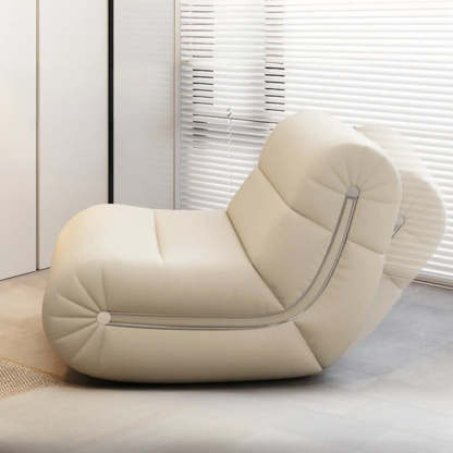 White Waterproof Upholstered Rocking Chair — Coffee / Sponge