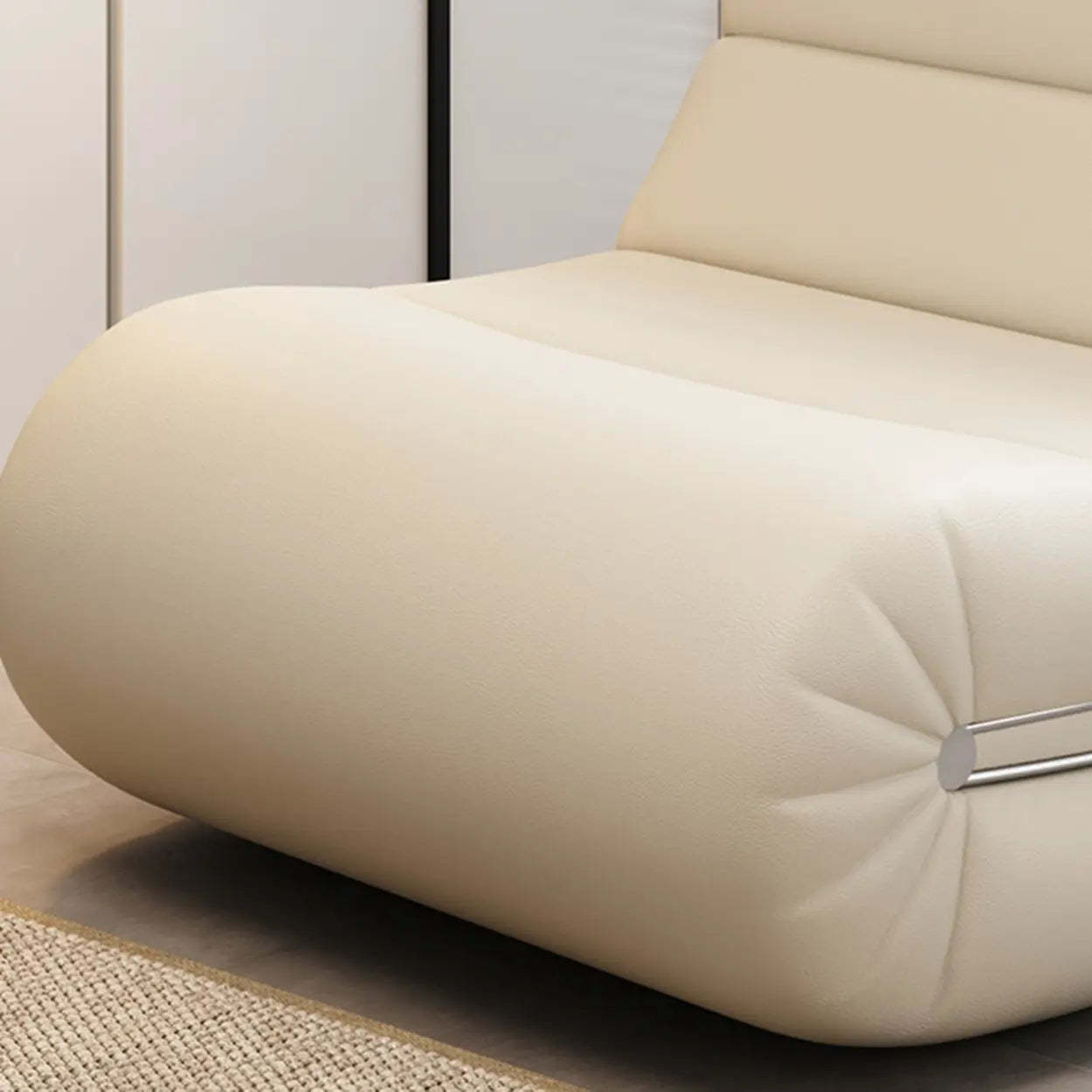 White Waterproof Upholstered Rocking Chair