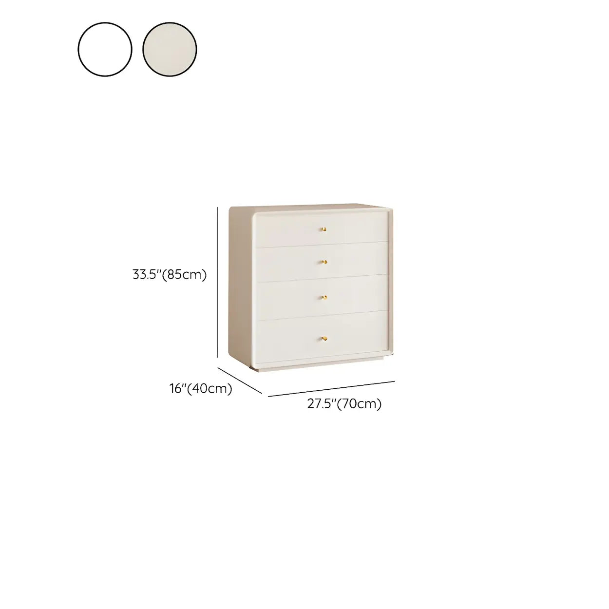 White Waterproof Wood Soft-Close Accent Chest — White