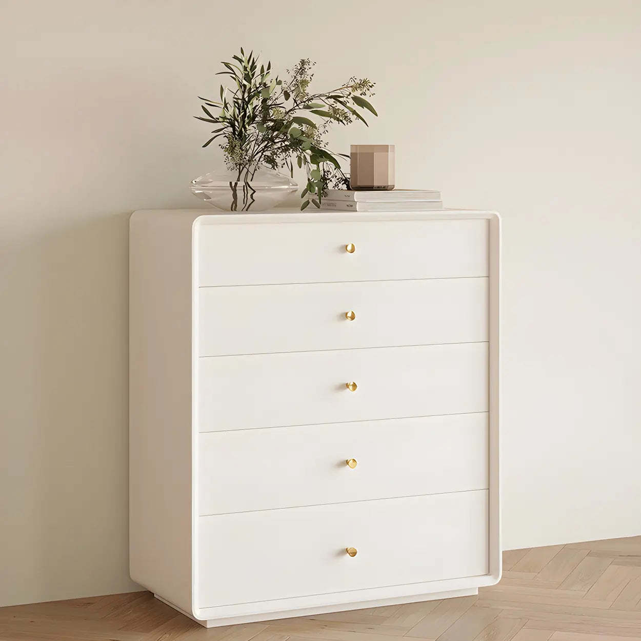White Waterproof Wood Soft-Close Accent Chest — Ivory
