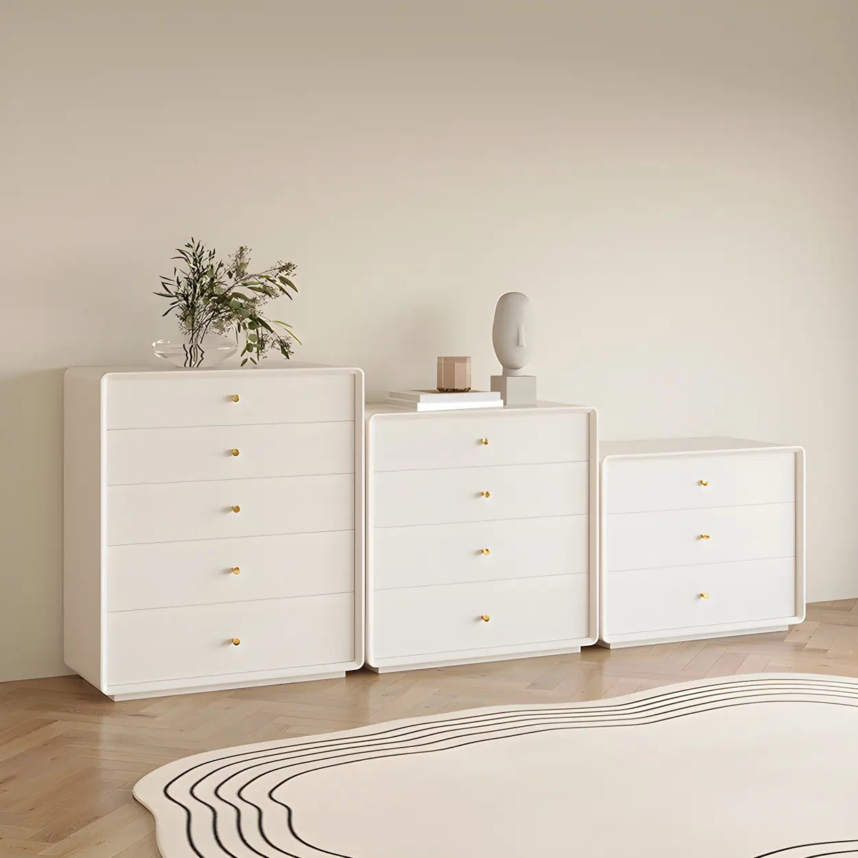 White Waterproof Wood Soft-Close Accent Chest — Ivory