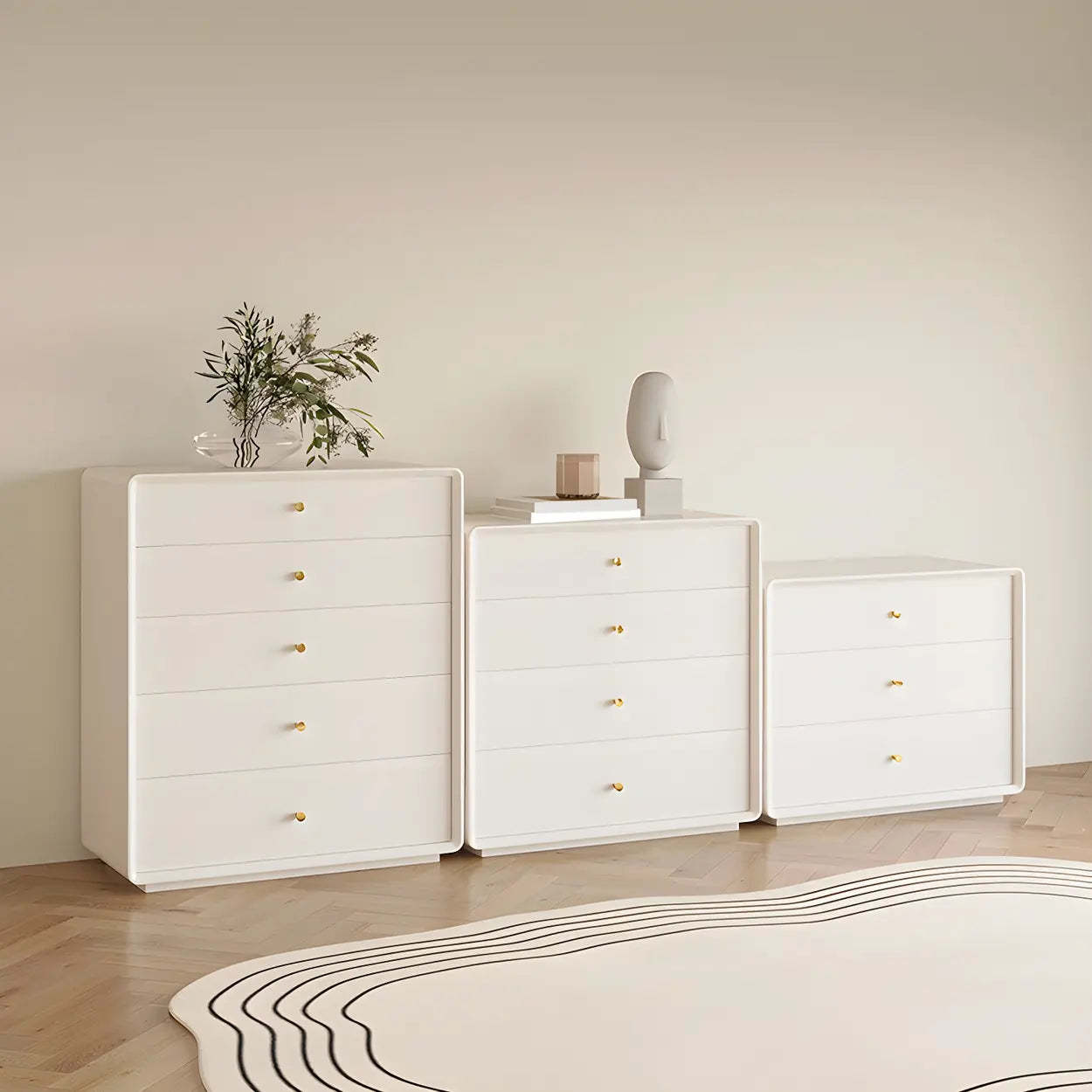 White Waterproof Wood Soft-Close Accent Chest — Ivory