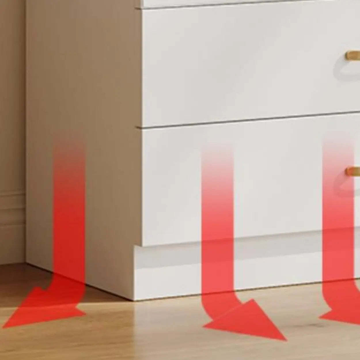 White Wood Standard Display Cabinet — Drawer Not Included