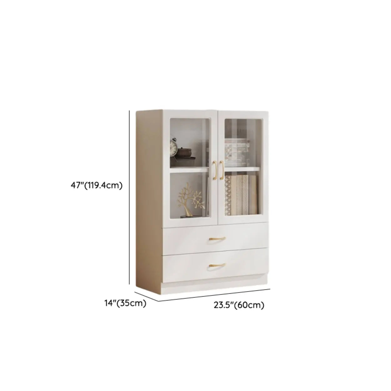 White Wood Standard Display Cabinet