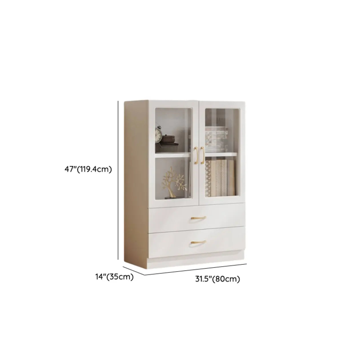 White Wood Standard Display Cabinet