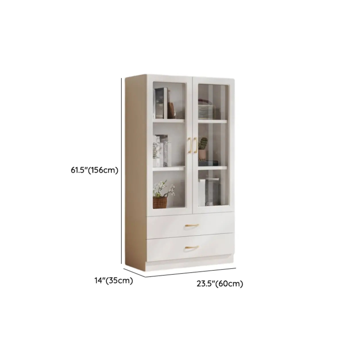 White Wood Standard Display Cabinet