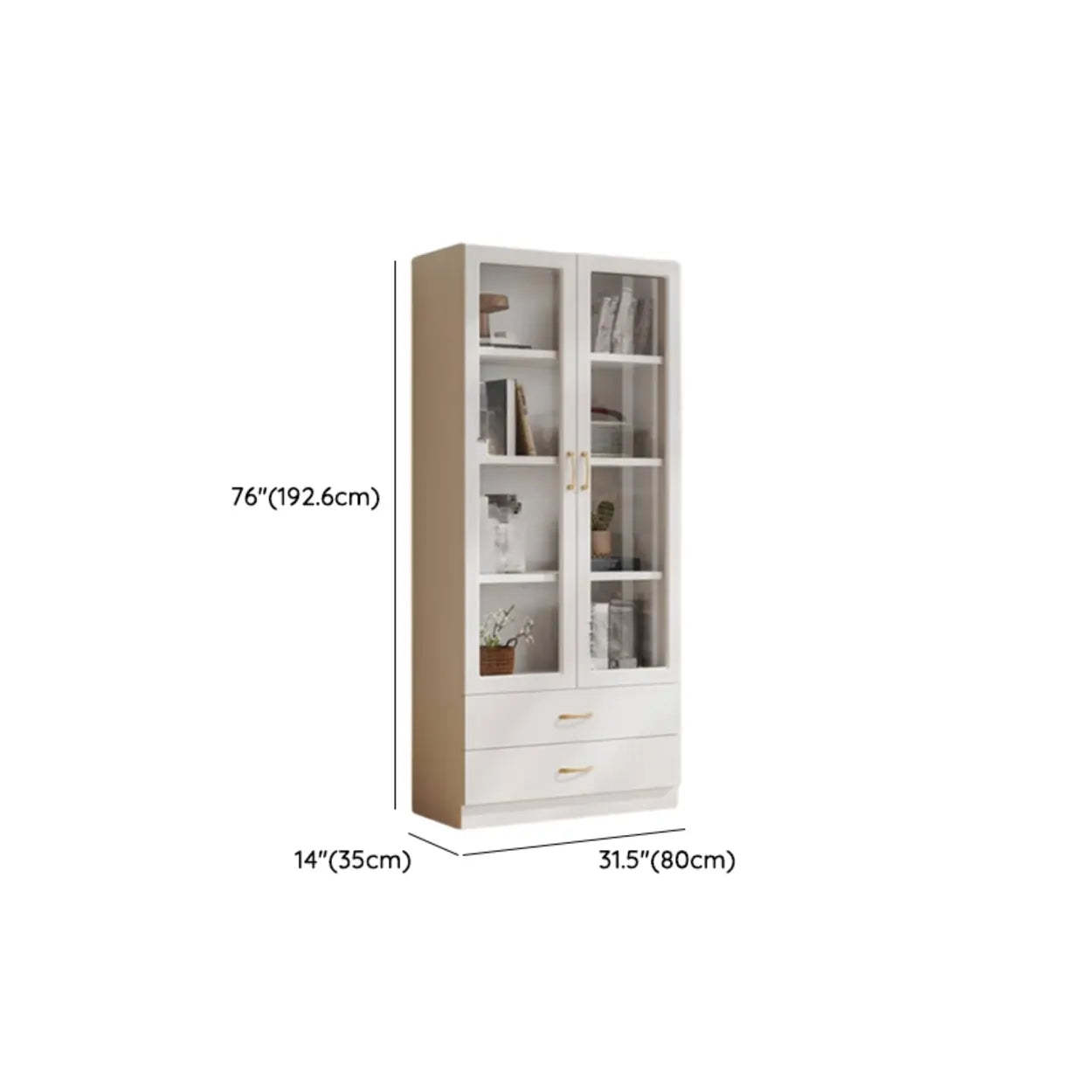 White Wood Standard Display Cabinet