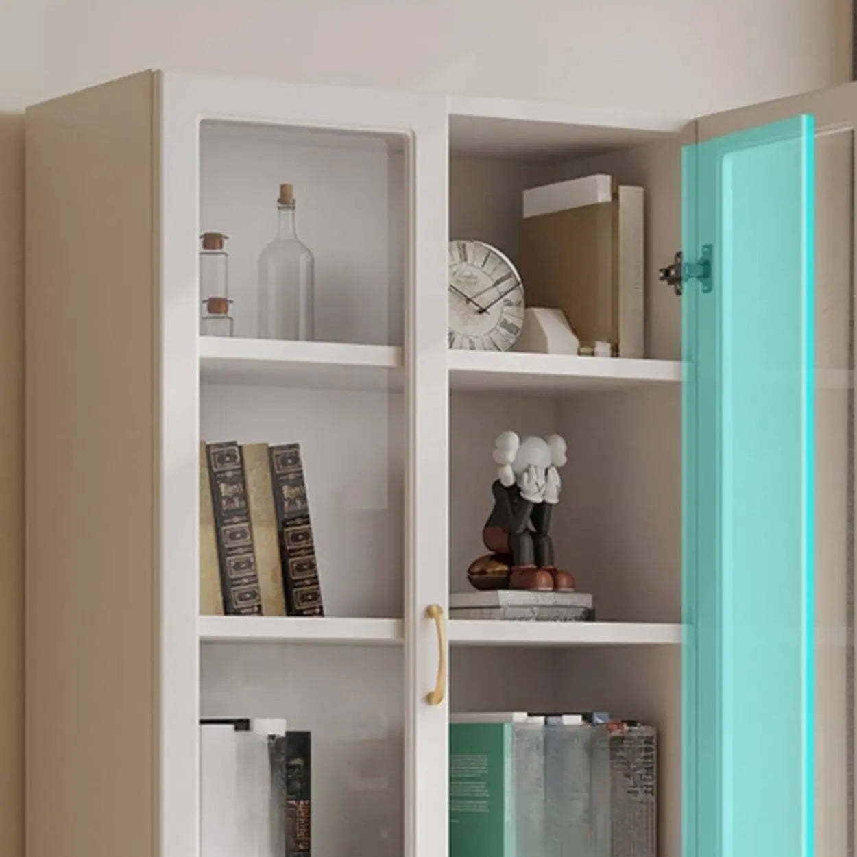 White Wood Standard Display Cabinet — Drawer Not Included