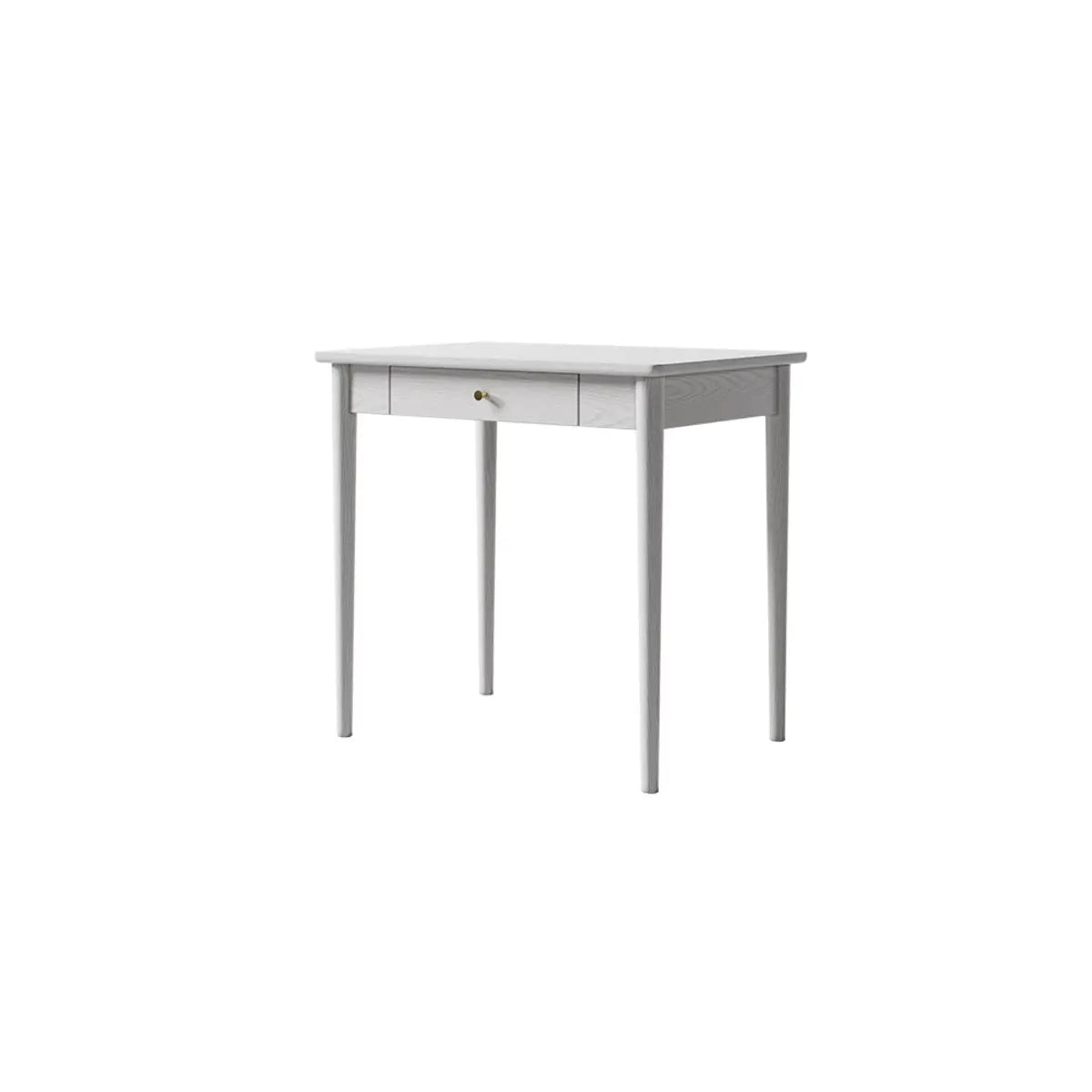 White Wood Butcher Block Soft-Close Drawer Writing Desk — Without Chairs